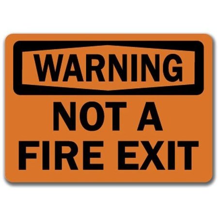 SIGNMISSION Safety Sign, 14 in Height, Plastic, 10 in Length, Not A Fire Exit WS-Not A Fire Exit